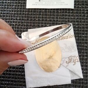 Swarovski Crystals Rhodium Bangle Bracelet S